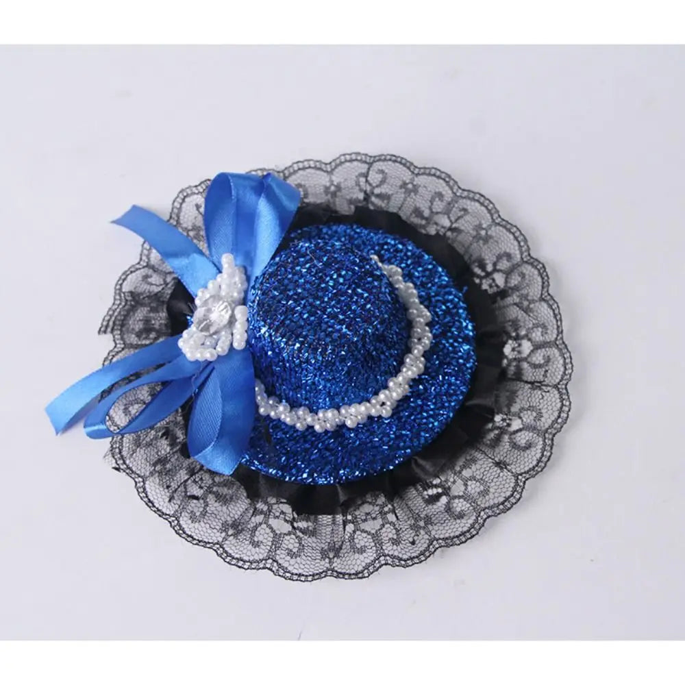 Pet Cat Halloween Hat Adjustable Sequin Lace Cosplay