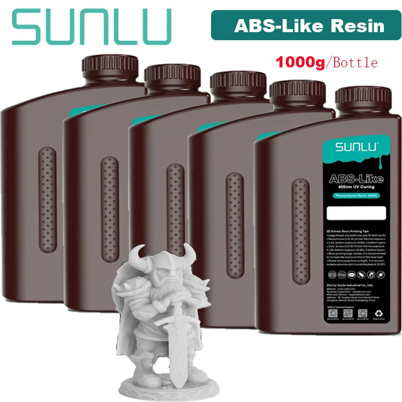 SUNLU ABS-Like 3D Printer Resin – 405nm Rapid UV-Curing, Water Washable, 1000g Bottle