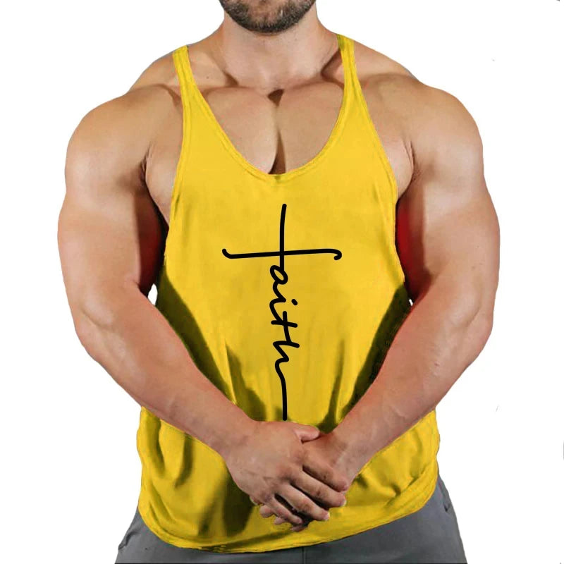 Gym Top Men T-shirts Fitness Man Clothes Muscular Bodybuilding Shirt Singlet Stringer Clothing Vest Men's Singlets Vests Tops