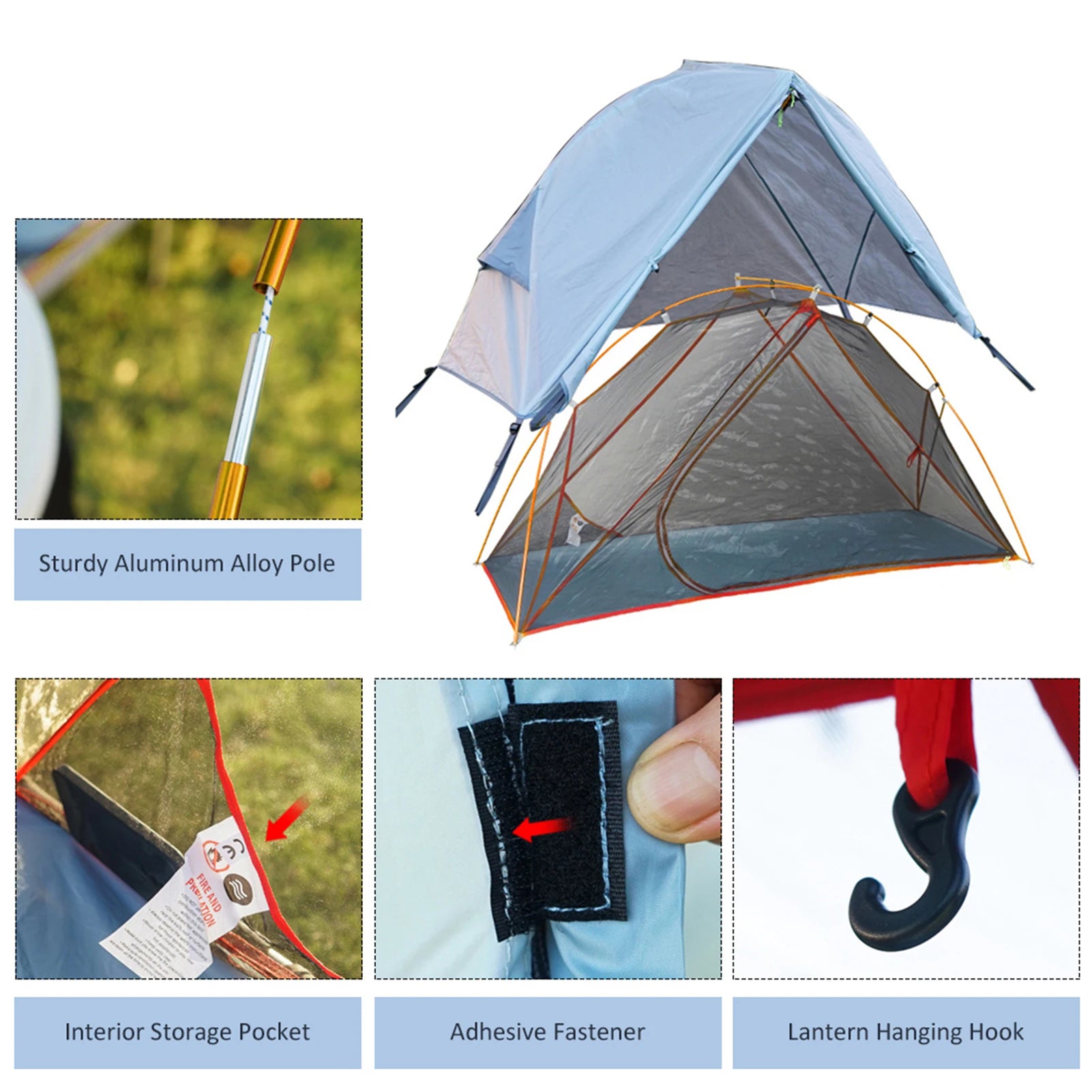 1 Person Camping Tent For Cot Lightweight Resistant Outdoor Backpacking Traveling Tent