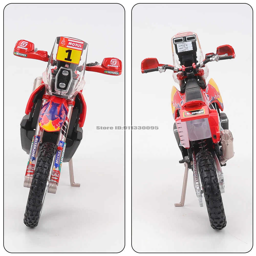 Bburago 1 18 Scale Red Bull KTM 450 Rally 2018 Alloy Die Cast Motorcycle Model Licensed Collectible