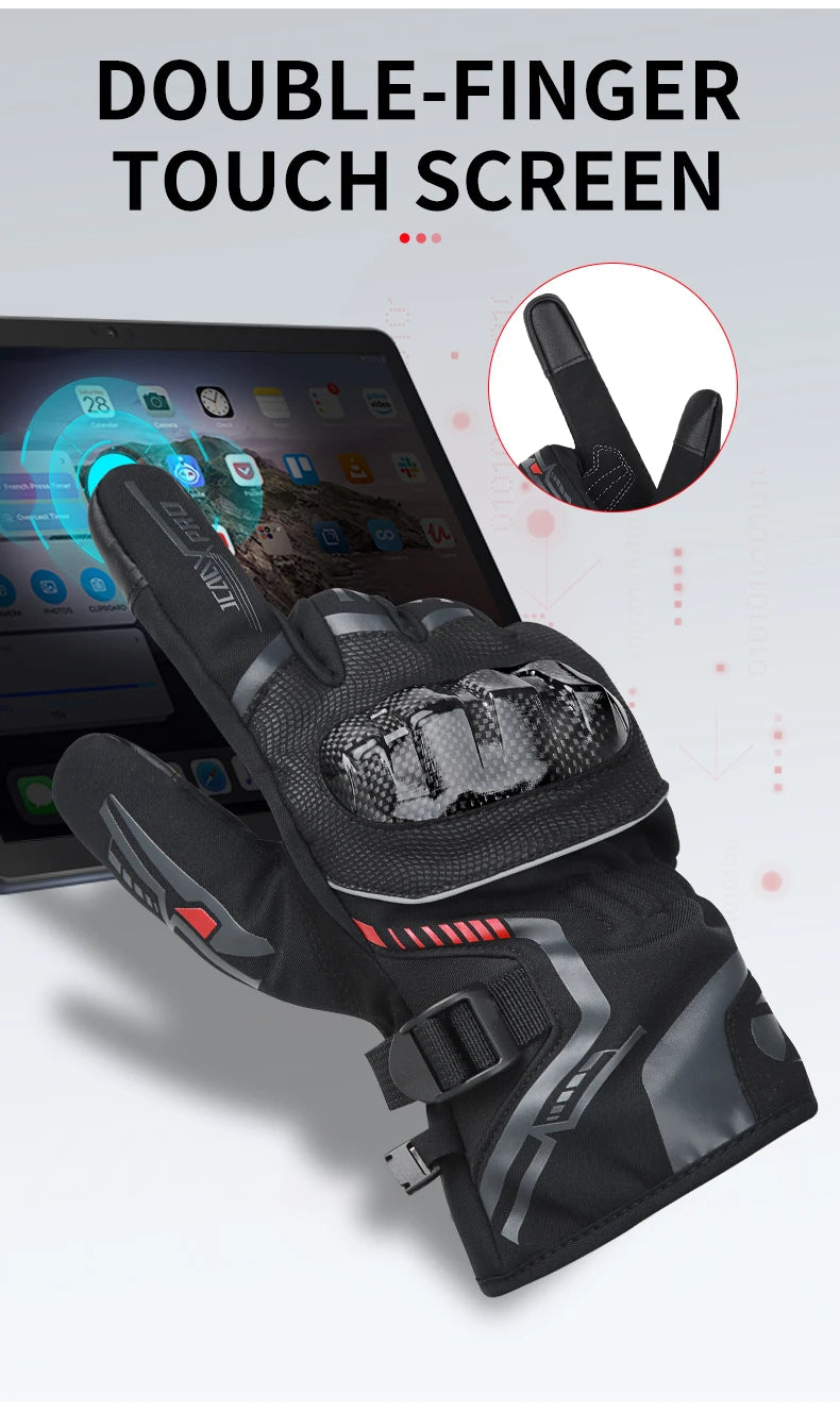 Warm Winter Riding Gloves Waterproof Thickened Insulation & Hard Knuckle Protection | Motorcycle & Bike Gloves (Great Present)