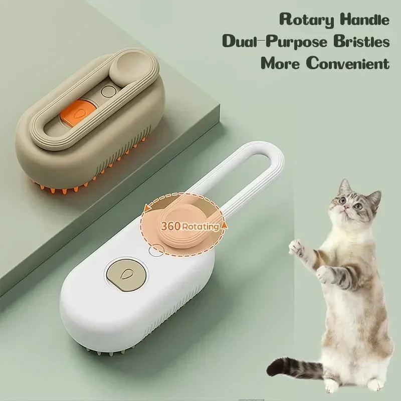 Electric Spray Pet Brush 3 In 1 Dog Cat Grooming Massage Brush For Removing Loose Hair
