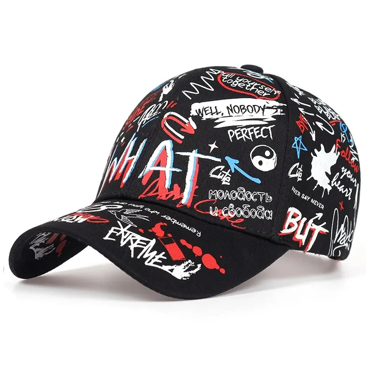 Men's & Women's Korea Graffiti Hip Hop Cap - Trendy Hipster Baseball Hat for Casual Streetwear