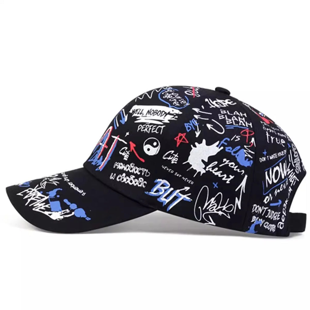 Men's & Women's Korea Graffiti Hip Hop Cap - Trendy Hipster Baseball Hat for Casual Streetwear