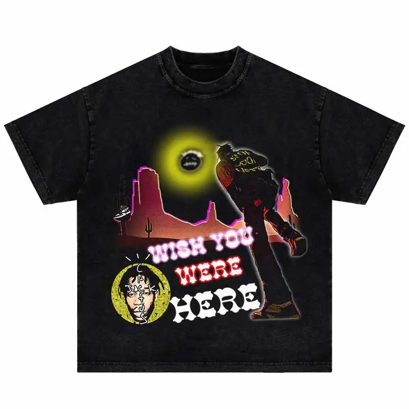 Hip Hop Oversized Men T-Shirt Punk Gothic Loose Streetwear Portrait Graphic Printed Tshirt 2024 Harajuku Cotton Shirts Tops