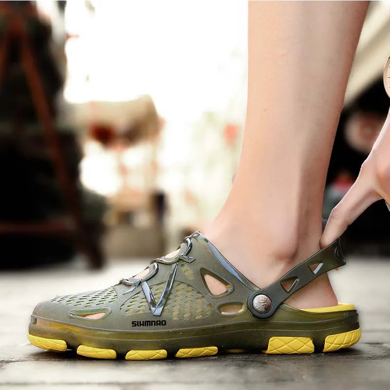 2026 Men's Summer Outdoor Sandals Anti-Skid Thick Soled Fishing Shoes - Lightweight Casual Beach Water Shoes - Durable Breathable Garden Clogs & Home Slippers