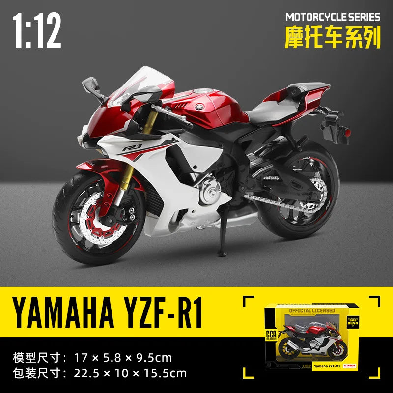 MSZ CCA 1:12 SUZUK GSX-R1000 with base alloy die-cast car motorcycle model, toy gift giving, die-cast static motorcycle model