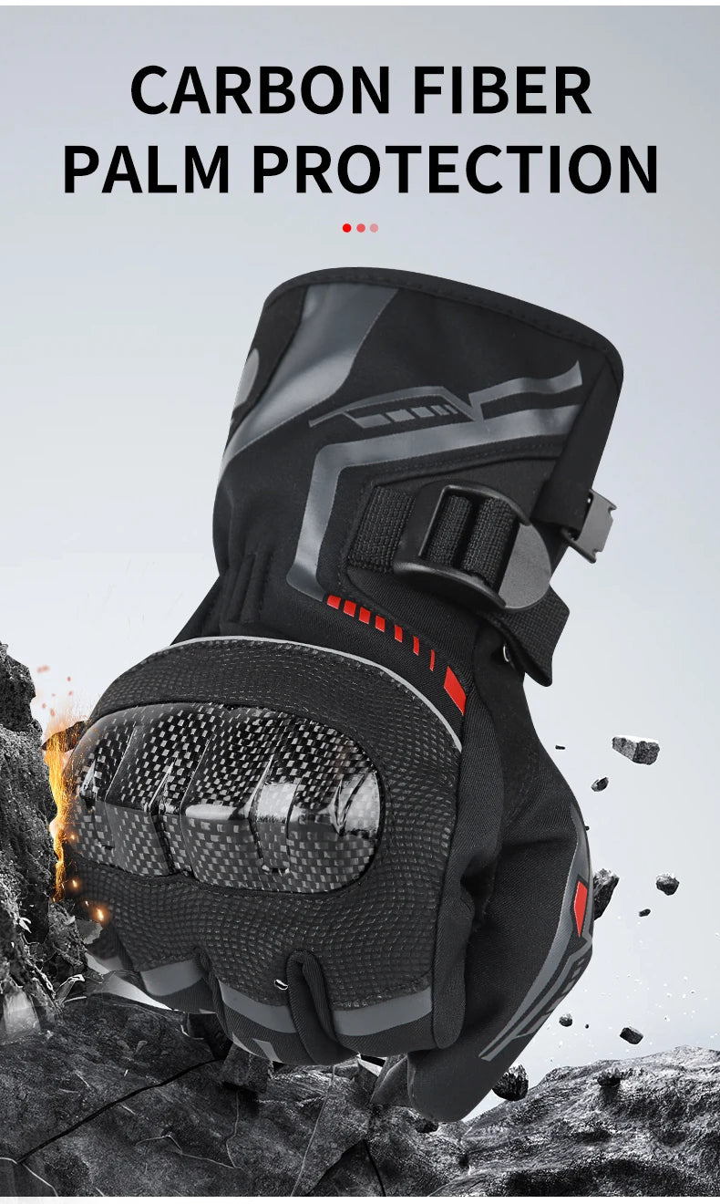 Warm Winter Riding Gloves Waterproof Thickened Insulation & Hard Knuckle Protection | Motorcycle & Bike Gloves (Great Present)