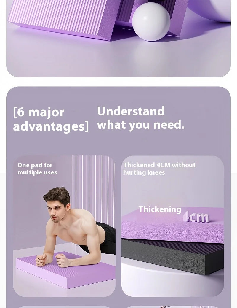 Thick Yoga Mat Home Workout Balanced Gymnastics Mat Pilates Accessories Non Slip Abdominal Wheel Assisted Kneeling Pad Gym