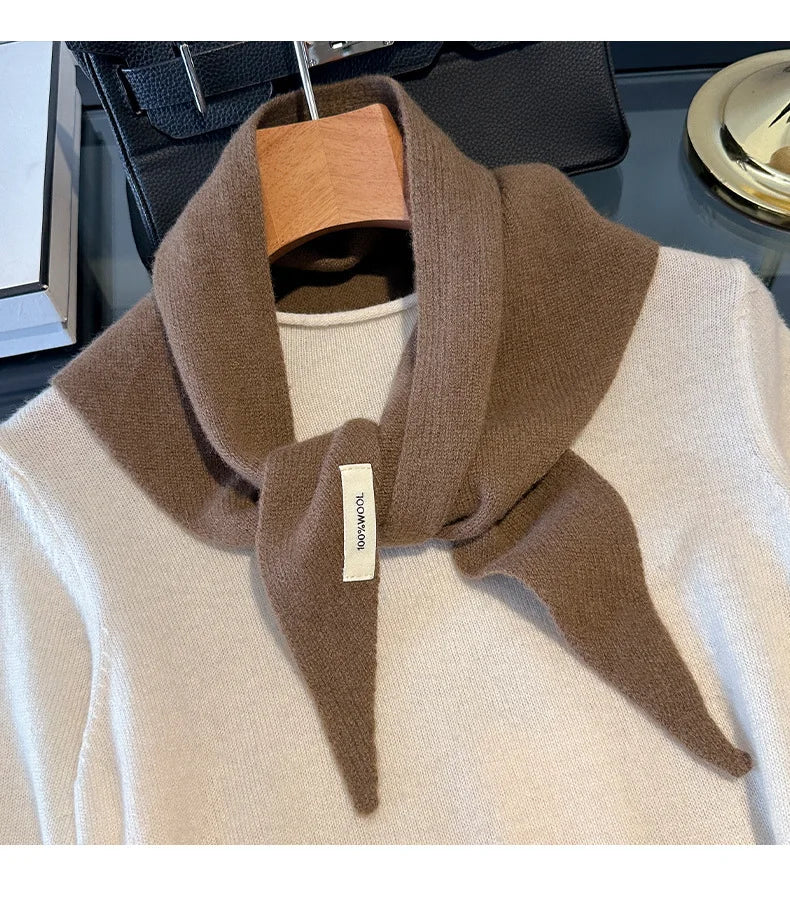 100% Wool Winter Scarf For Women Long Warm Cashmere Scarves Hijab Solid Lady Shawl Wrap Female Pashmina Bandana Head Scarfs New