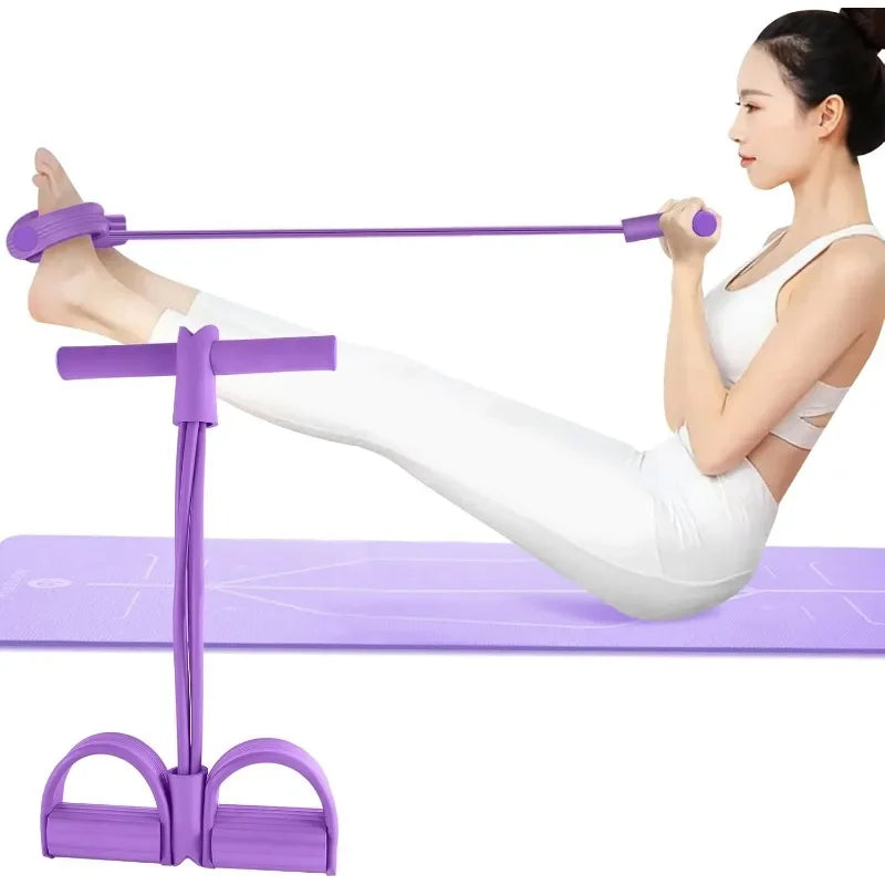 4 Level Resistance Band Tensioner Non Slip Handle Fitness Equipment for Abdominal and Yoga Training