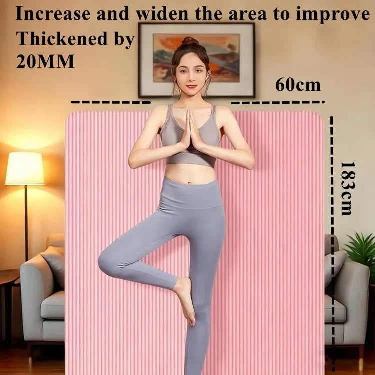 Thick Yoga Mat 15mm 20mm Anti Slip Fitness Exercise Mat for Yoga Pilates Gym 183×60cm