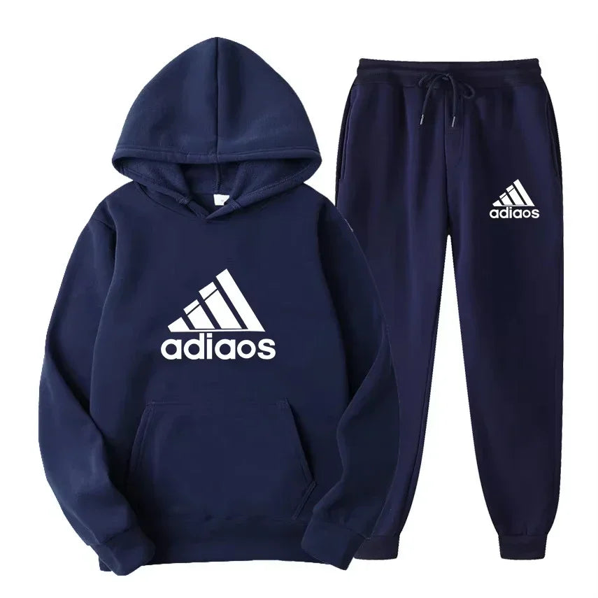 Autumn-Winter Warmth-Enhanced Comfortable Leisure Fitness Sports Set: Two-piece set including hooded sports shirt and joggi