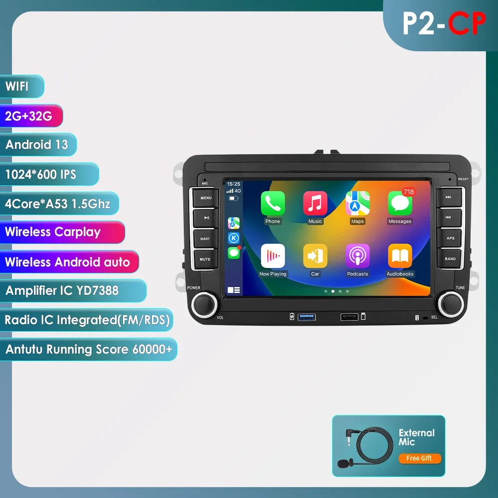 Android 13 Car Radio for VW POLO GOLF 5 6 Plus PASSAT B6 JETTA TIGUAN TOURAN SHARAN SCIROCCO CADDY Seat Carplay Audio Stereo GPS - trendingshoping.com