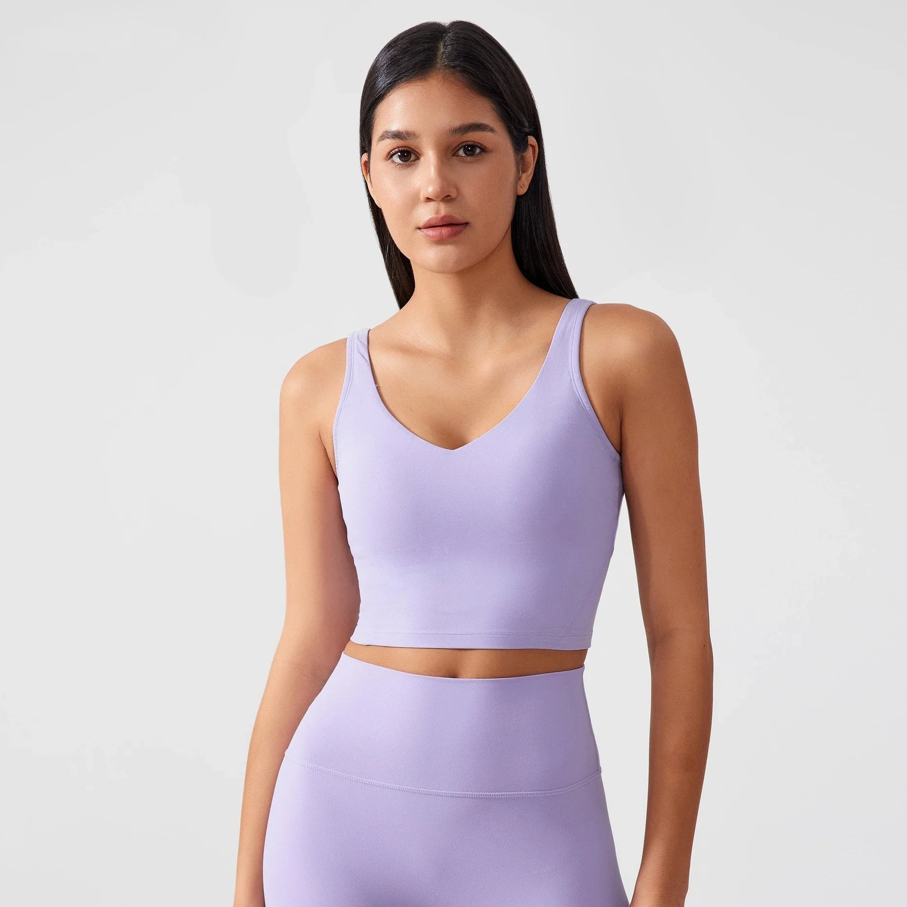 Women’s Sports Bra Yoga Top with Fixed Chest Pad Gym Vest U-Shaped Back Fitness Crop Top