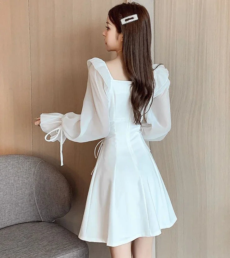 Women's Coquette Silk Satin Mini Dress - Sexy Black Holiday Party Slip Dress