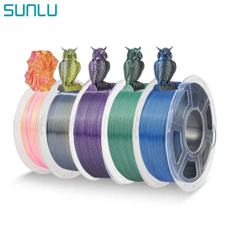 SUNLU SILK Dual &Triple Colors  3D Printer Filament 5KG 1kg/roll 1.75mm Dimensional Accuracy +/- 0.02 mm 2.2 LBS (1KG) Fast Ship - trendingshoping.com