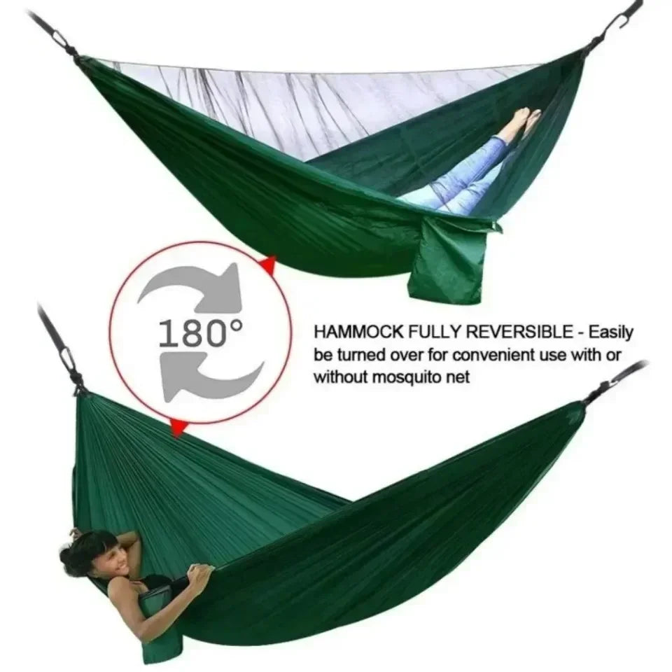 Two Person Outdoor Camping Hammock With Mosquito Net Portable Comfortable Sleeping Tent Bed
