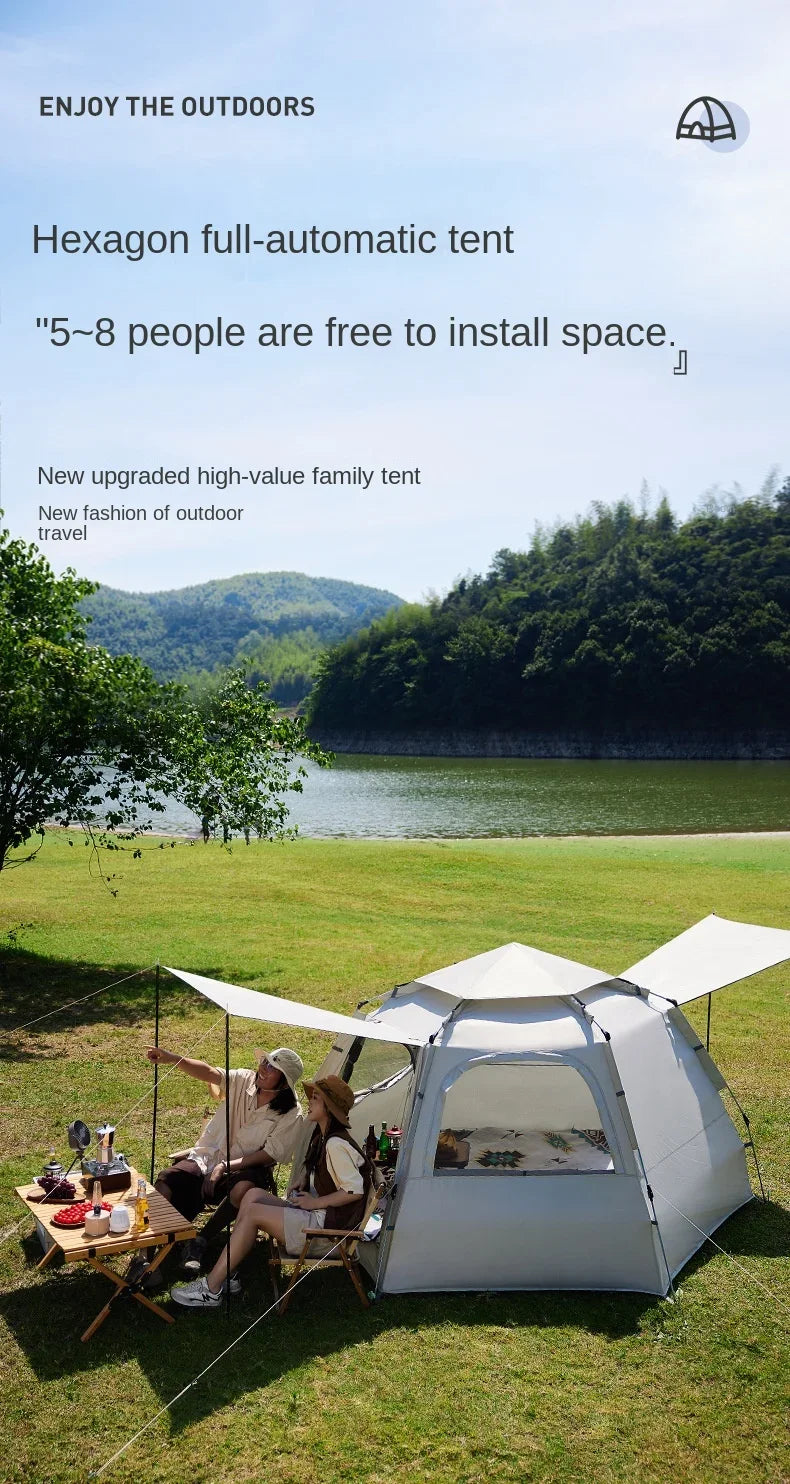 Outdoor Camping Fully Automatic Tent For Travel Beach Use 3 To 4 Person Party Tent