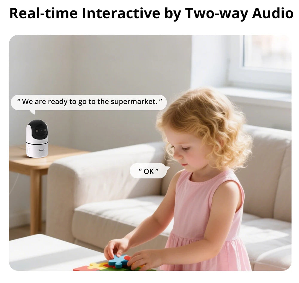 Sonoff Cam PT2 Smart Home Security Camera HD Night Vision Panoramic View Remote Monitoring With Two Way Interaction