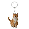 Cat Accessory for Car Keychain Double Acrylic Pet Hanging Decoration Mirror Wind