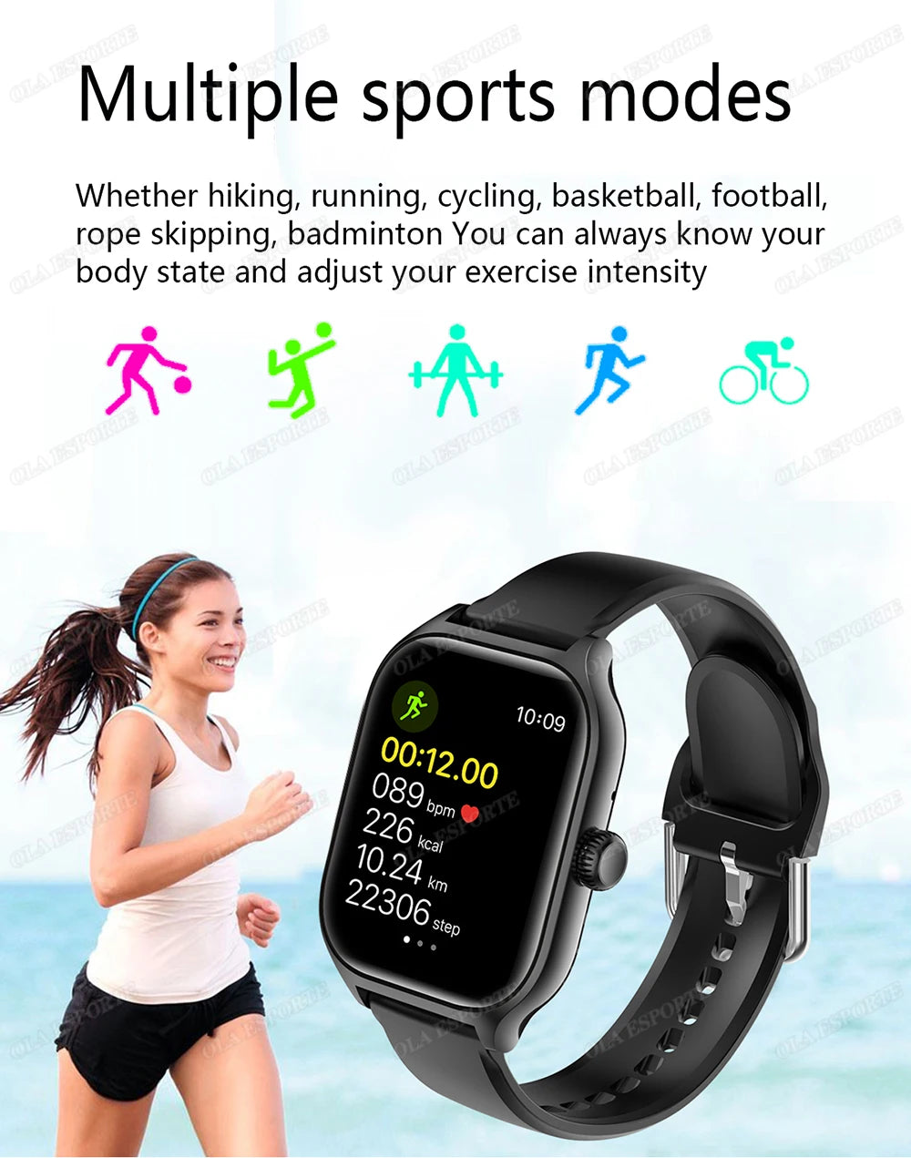 1.83'' Smart Watch for Android & iOS – HD Display, Bluetooth Call, Message Alerts, Music, Sports Modes for Men & Women Gift