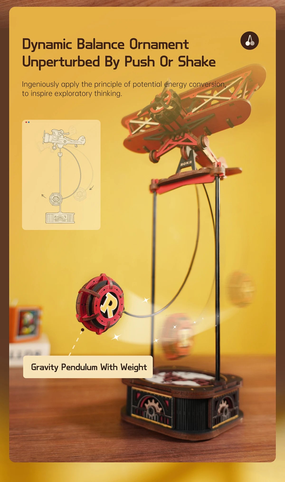 Robotime Rokr Gravity Swing Model Building Kit 3D Wooden Puzzle kit Sky Captain kit Ocean Fisher kit Best Gifts for Adults Teens - trendingshoping.com