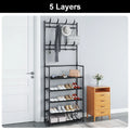 Shoe Hat Rack Clothes Hanger Multi-Layer Shoe Rack Doorway Organizer Floor-Standing Storage Rack