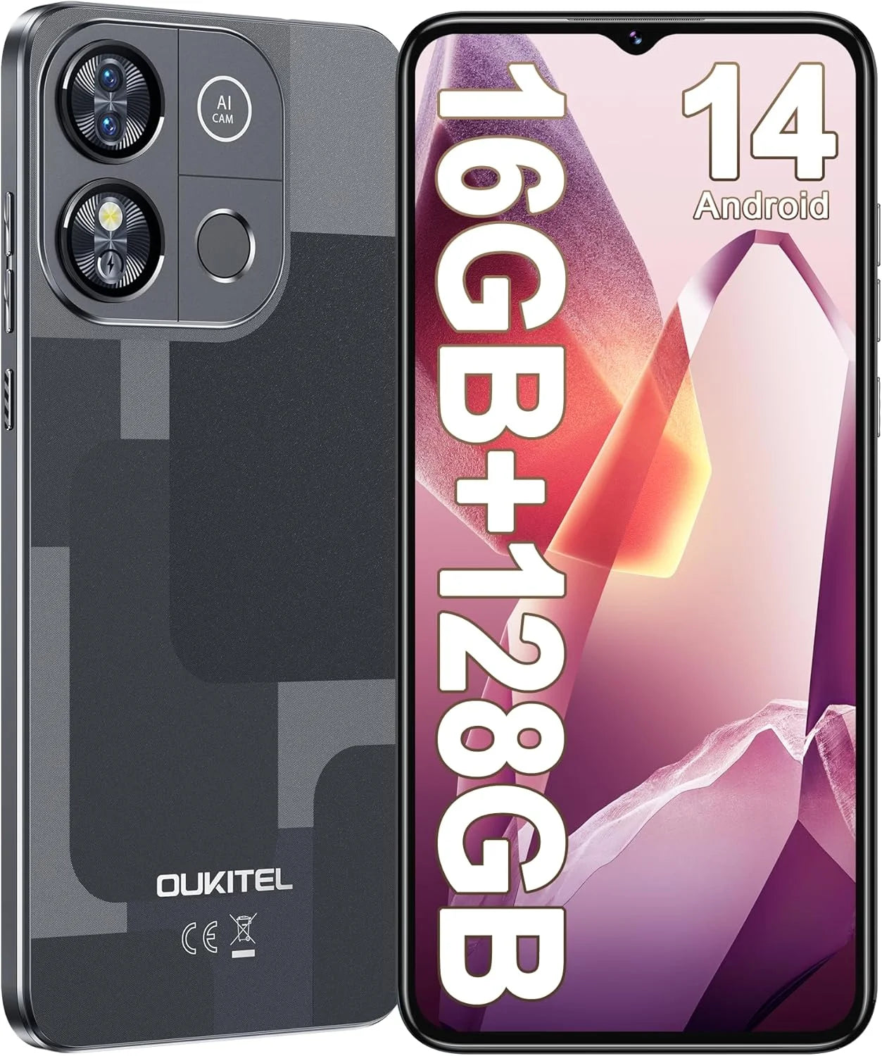 OUKITEL C57 Pro 4G Smartphone 16Go (4 + 12) RAM /128go ROM - 6.52 13MP Android 14 Phone Portable mAh GPS Double SIM - trendingshoping.com