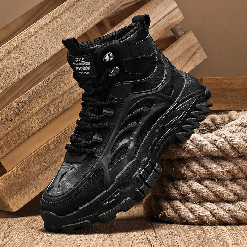 Men's Boots Outdoor Waterproof Men Ankle Boots Men Platform Work Safty Shoes for Men Casual Hiking Shoes Breathable Men Sneakers