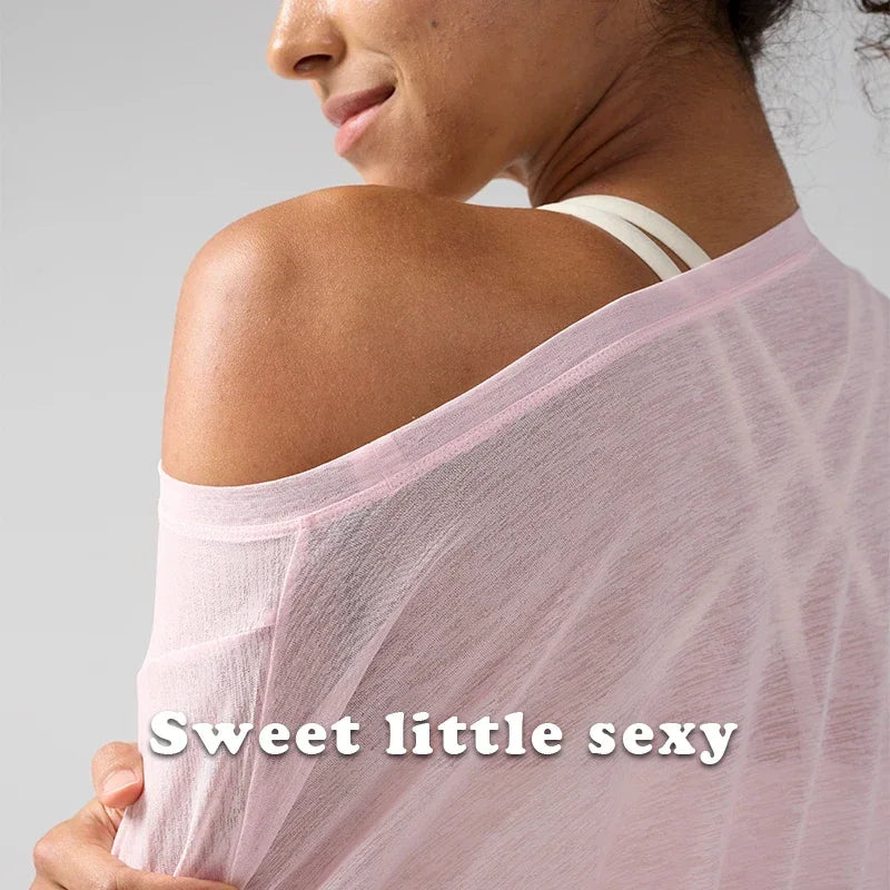 Women’s Fitness Sports T-Shirt Loose Short Sleeve Quick Dry Gym Running Top Summer Wear