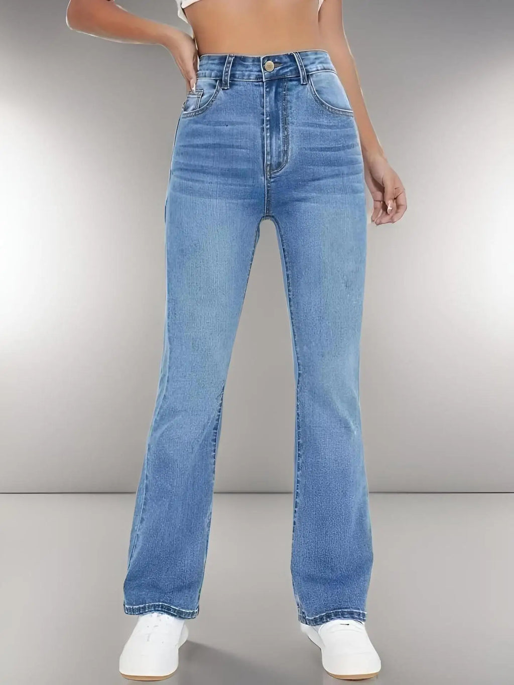 New Womens Hot Jeans Slimming European American Style Casual Versatile High Waist Washed Denim