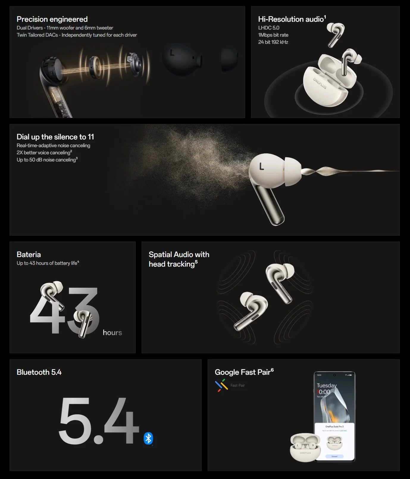 Global Version OnePlus Buds Pro 3 Earphone Up to 50dB Noise Canceling Spatial Audio with Head Tracking Hi-Resolution Audio - trendingshoping.com