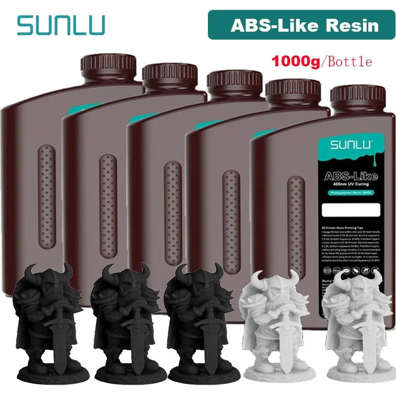 SUNLU ABS-Like 3D Printer Resin – 405nm Rapid UV-Curing, Water Washable, 1000g Bottle