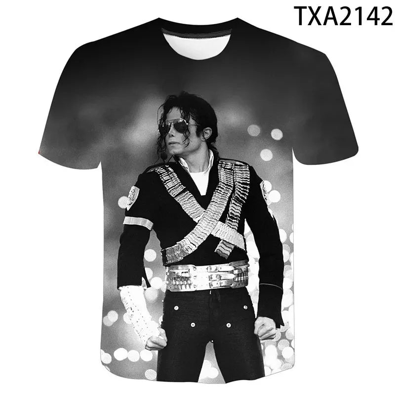 TShirts Singer Michael Jackson 3D Print Casual Fashion Oversized Round Neck T Shirt Kids Boys Girls Tees Tops Tshirt Clothes
