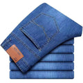 Mens Jeans Casual Straight Stretch Fashion Classic Blue Black Work Denim Trousers