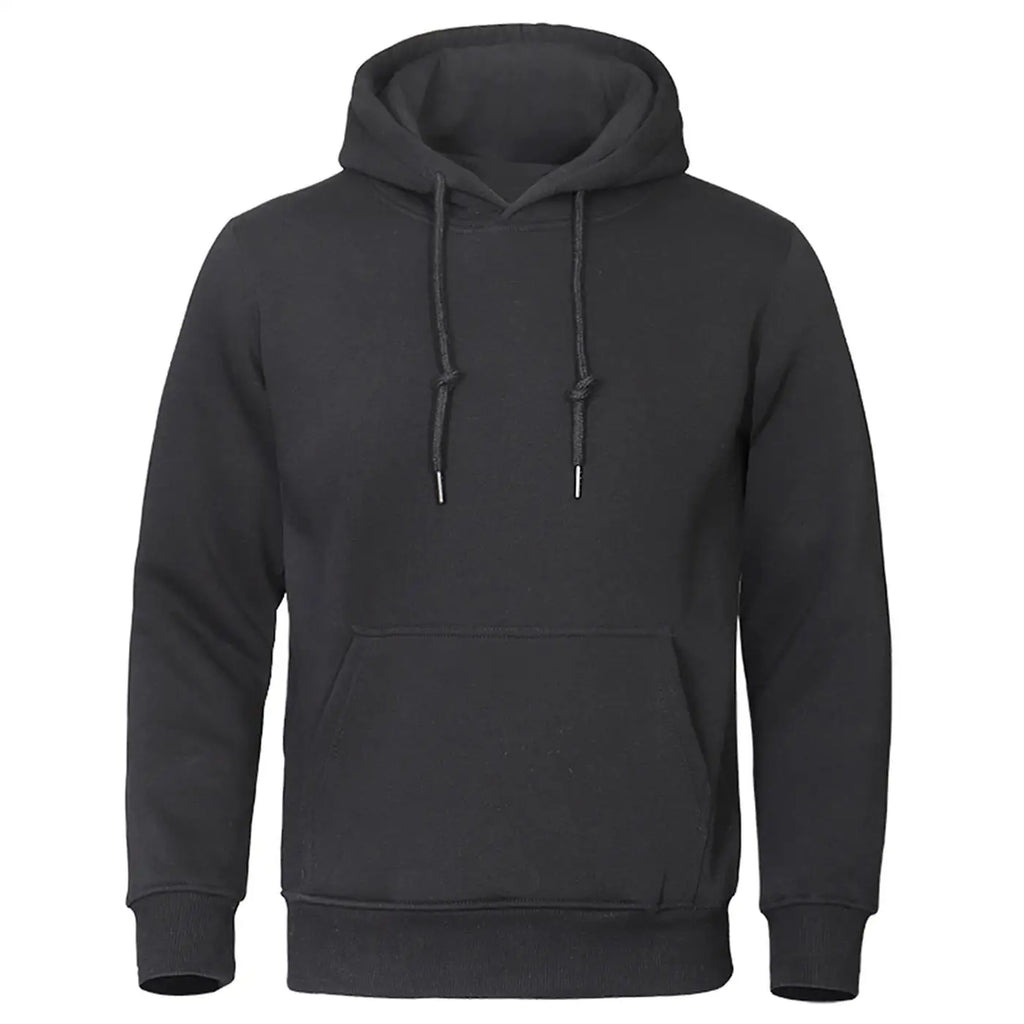 Men's Solid Oversized Fleece Hoodie – Warm Casual Hooded Sweatshirt with Pocket – Autumn/Winter Comfort Fashion Top