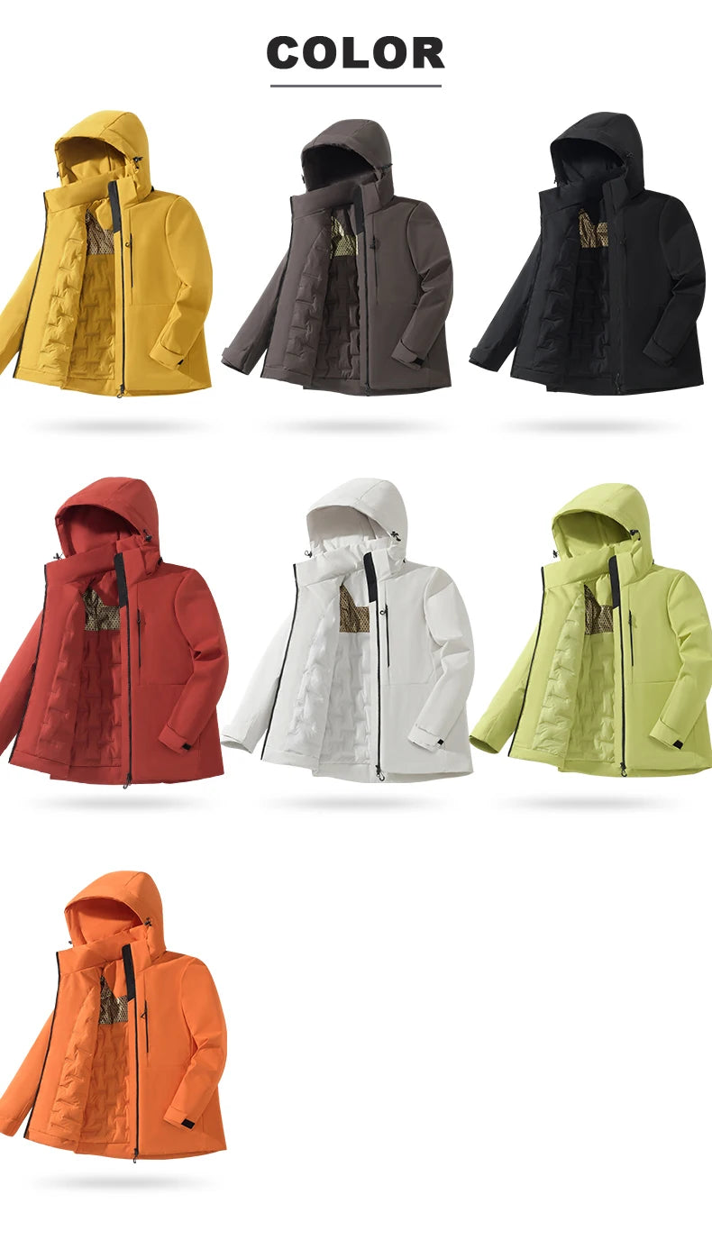 JNLN Unisex Waterproof Winter Fleece Jacket Windproof Thermal Outdoor Raincoat for Hiking Camping Skiing