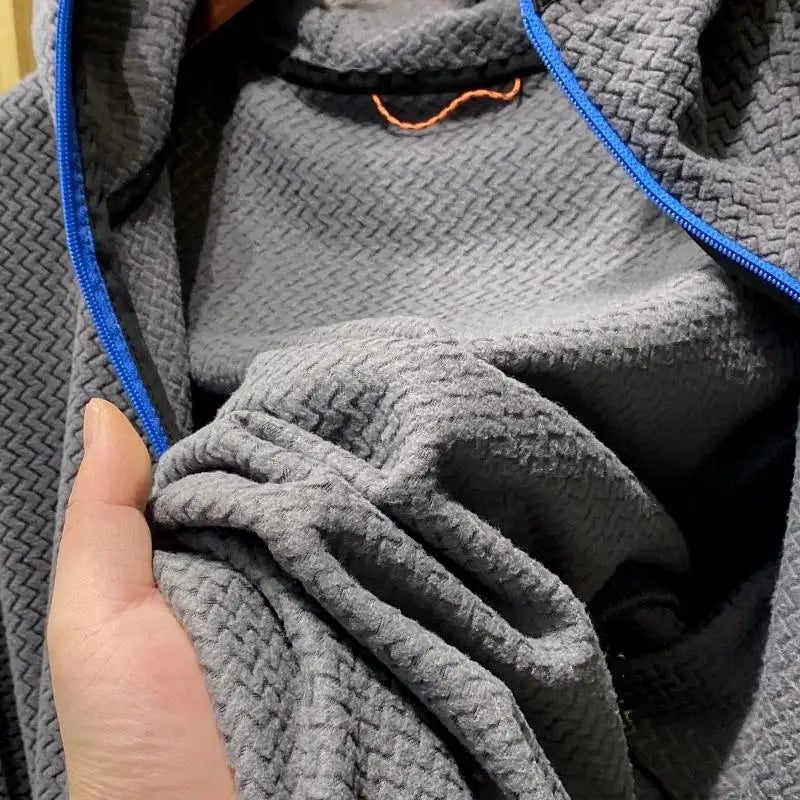 Mens Warm Fleece Hoodie Outdoor Jacket Breathable Skin Friendly Autumn Winter Thermal Sweatshirt