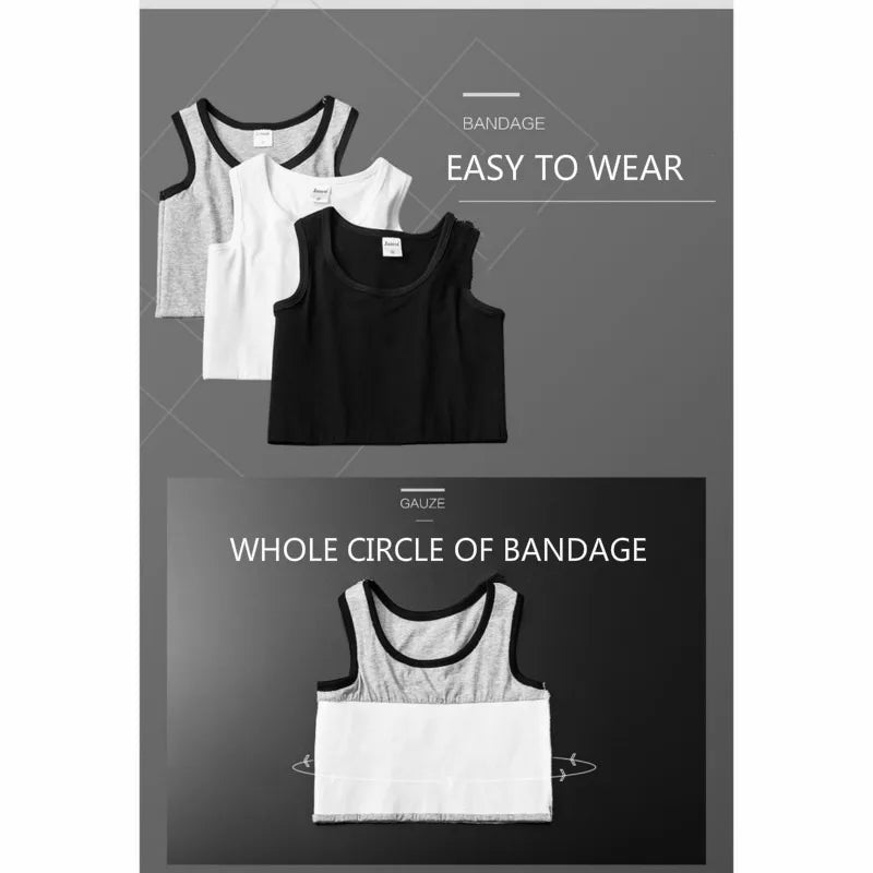 Bandage Chest Binder Tomboy Vest Top Breathable Elastic Chest Breast Binder