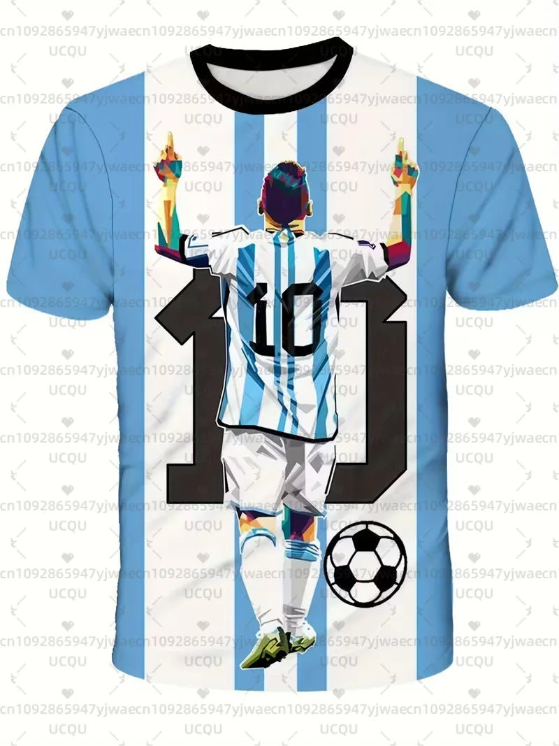 Number 10 Football Jersey 3D Printed Breathable Sports T Shirt Unisex