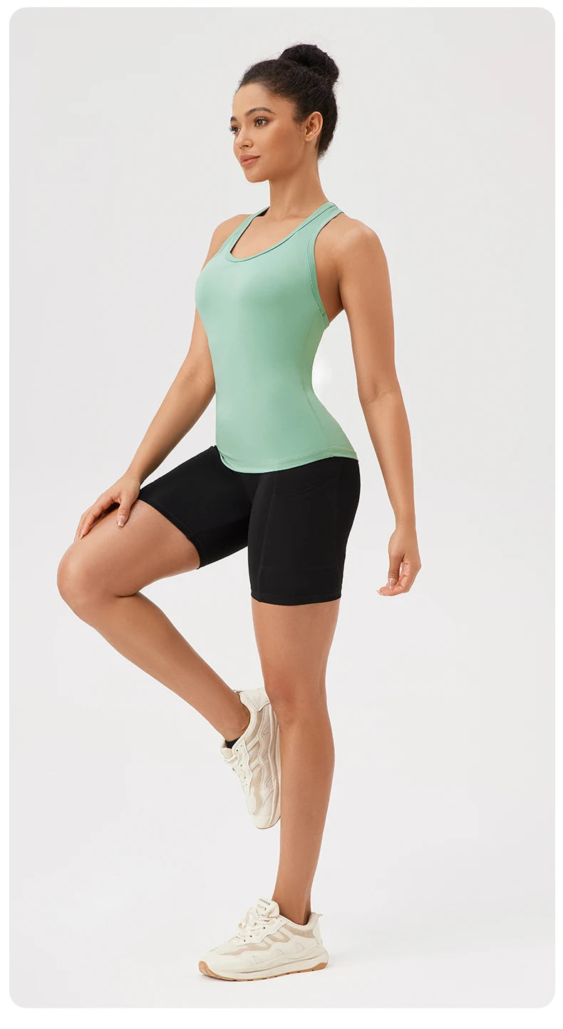 Women’s Sleeveless Yoga Tank Top - Breathable Gym Sport Shirt for Running