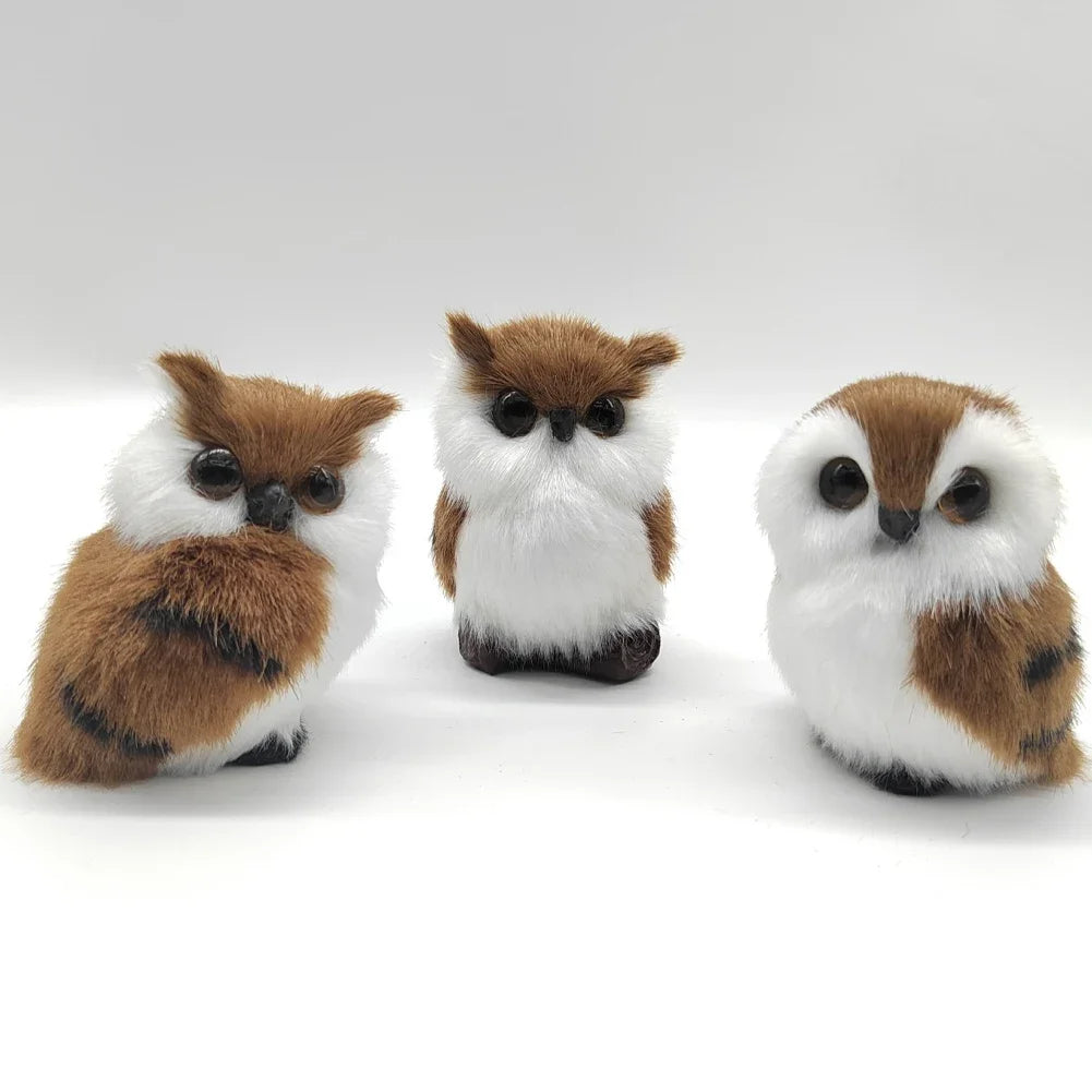 Simulation Owl Ornaments Plush Toys Cute Doll Artificial Fur Toy Christmas Tree Decor Pendant Christmas Gift For Kids Home Decor - trendingshoping.com