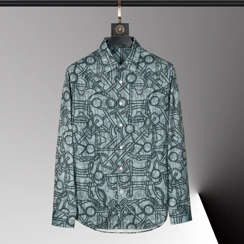 Men's Long-Sleeve 3D Print Fashion Shirt - Soft Fabric Loose Fit Casual Top