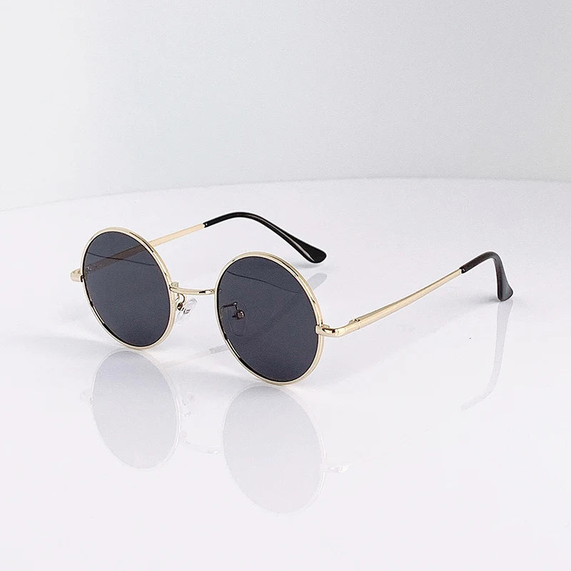 Retro Round Polarized Sunglasses Men Women Alloy Metal Frame UV400
