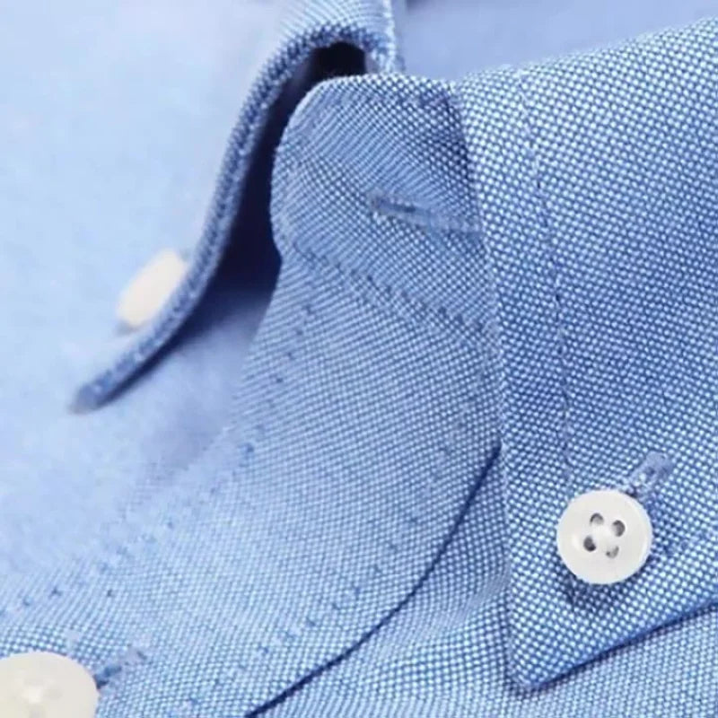 Men's Long Sleeve Oxford Shirt – Slim Fit, Soft & Comfortable, Casual Work Shirt for Spring, Summer, Autumn & Winter, No Iron