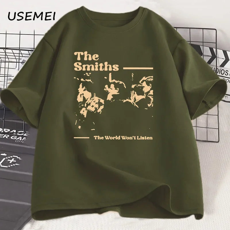 Vintage The Smiths T Shirts Men Hip Hop Retro 90s The Smiths Music Band T-Shirts Gift for Fan Clothes Streetwear Tops