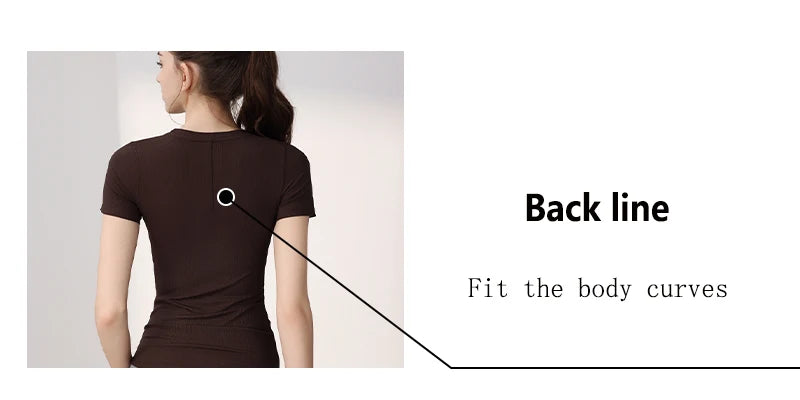 Women’s Slim-Fit Yoga T-Shirt - Short Sleeve Seamless Top for Pilates & Gym