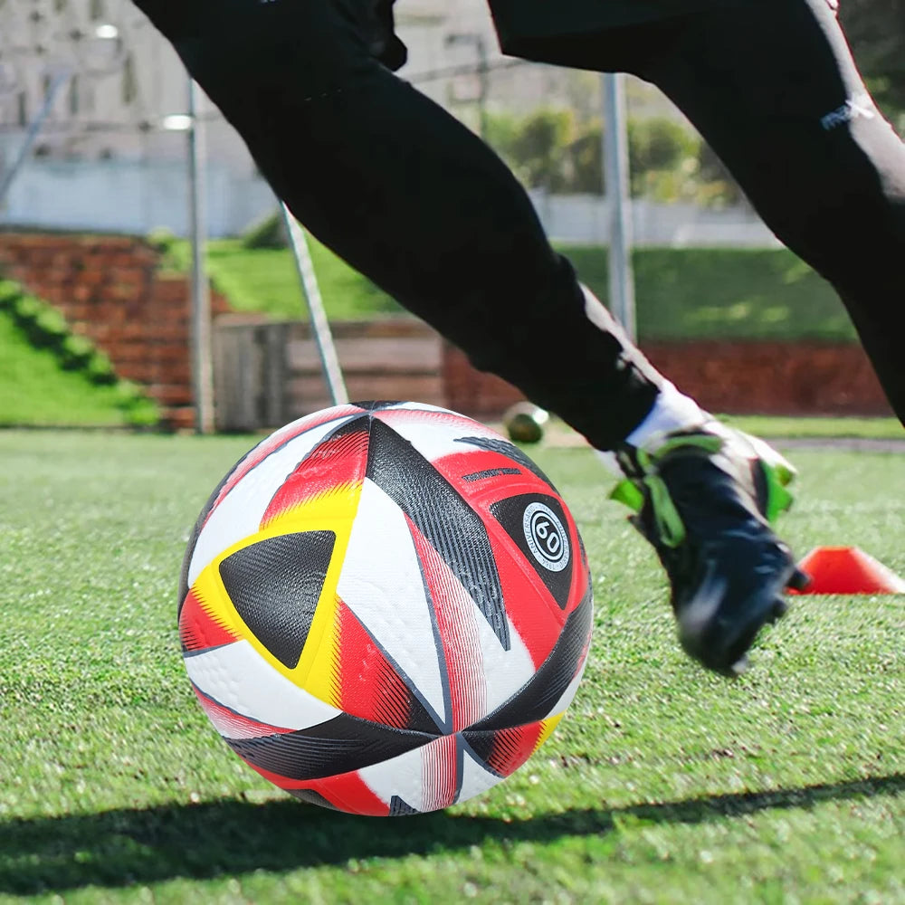 Official Match Soccer Ball - Size 5 Seamless PU Material Training Football - White/Black